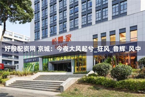 好股配资网 京城：今夜大风起兮_狂风_鲁辉_风中