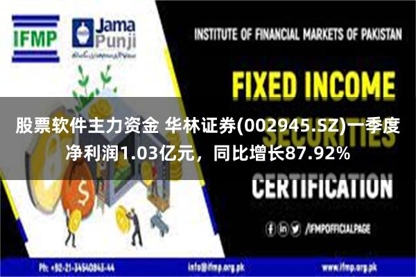 股票软件主力资金 华林证券(002945.SZ)一季度净利润1.03亿元,同比增长87.92%