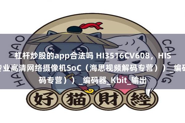 杠杆炒股的app合法吗 HI3516CV608,HISILICON/海思专业高清网络摄像机SoC(海思视频解码专营))_编码器_Kbit_输出
